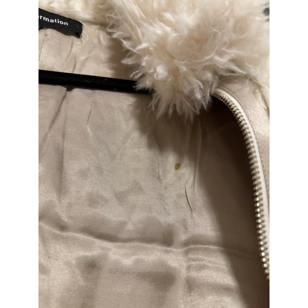 Reformation Freddie Faux Fur Zip Front Coat Size XS Teddy Ivory - Picture 6 of 6